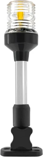 ISURE MARINE Luz LED de popa plegable de 9 pulgadas, 3 millas náuticas, luces de anclaje de navegación, color blanco, 360 ° para pontón y barcos de