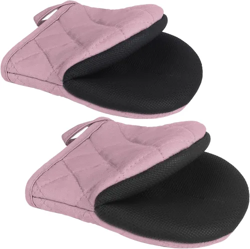 Miniatura 12 de 1 par de manoplas cortas para horno - Guantes de horno de silicona para cocina, resistentes a altas temperaturas de 500℉, mini manoplas