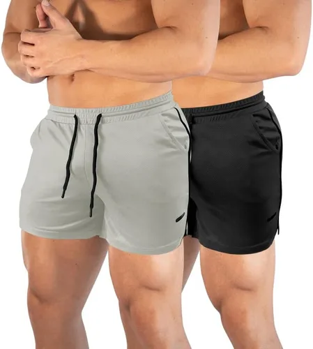 TEZO Pantalones cortos de entrenamiento para hombre, 5 pulgadas, para gimnasio, atletismo, correr, entrenamiento, de secado rápido, pantalones