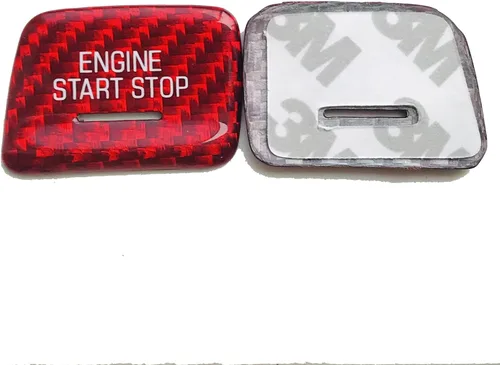 Miniatura 7 de Cubierta de fibra de carbono roja real para el botón de arranque con orificio de luz, compatible con Chevrolet Corvette C7 2014 2015 2016 2017 2018