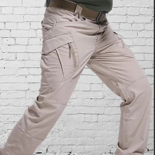 Miniatura 3 de Uillui Pantalones tácticos impermeables para hombre, pantalones de trabajo elásticos flexibles, ajuste relajado, pantalones cargo Ripstop