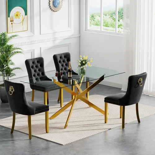Miniatura 83 de HomVent Juego de mesa de comedor redonda de vidrio de 3 piezas, juego de mesa de comedor de vidrio templado para 2 mesas de cocina con 2 sillas