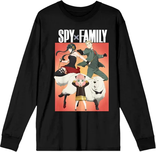 Spy X Family Forger Family Poster Art - Camiseta negra de manga larga para adultos