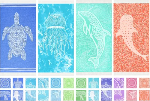 Miniatura 17 de Widdonen Toalla de playa turca fina, ligera, de secado rápido, absorbente, de algodón, para baño, piscina, toallas de natación, extra grandes, sin