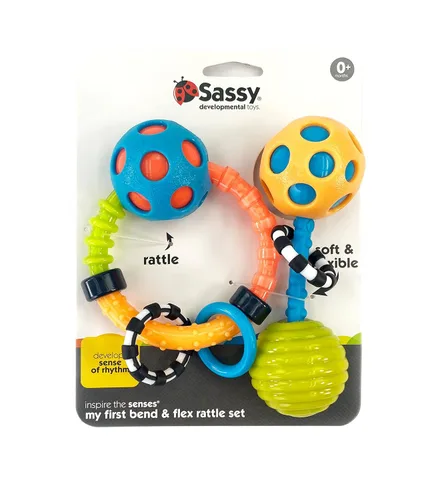 Miniatura 2 de Sassy My First Bend & Flex - Juego de sonajero de 2 piezas, para mayores de 0 meses