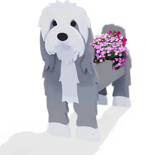 Miniatura 35 de Macetero de flores para perros, regalos para mujeres, bonitas macetas de PVC para perros, macetas para interiores y exteriores, maceta de jardín