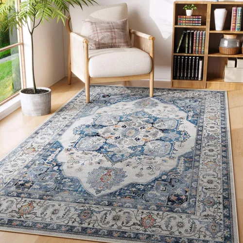 Miniatura 8 de Rugcomf Alfombra de pasillo de 2 x 6 pies, lavable, bohemio, suave, antideslizante, no desprende pelusa, lana sintética, estilo vintage para cocina