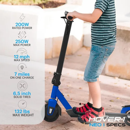 Miniatura 2 de Hover-1 Neo Family Foldable Electric Scooter with 300W/250W/200W Rated Brushless Motor, 16/14/12 mph Max Speed, 8.5"/6.5” Wheels, 10/7 Mile Range