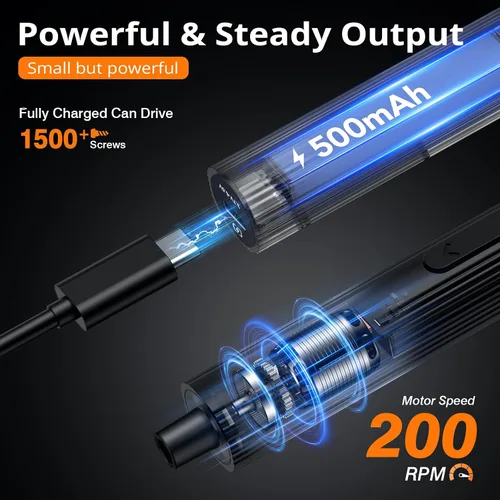 Miniatura 4 de JOREST Mini destornillador eléctrico 155 en 1 inalámbrico, juego de destornilladores eléctricos de precisión, 5 niveles de par (máximo 0.75 N.m)