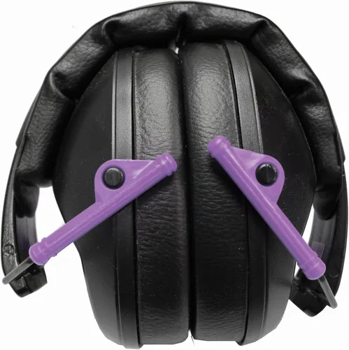 Miniatura 2 de Walker's Protección auditiva plegable ligera unisex para adultos, reducción de ruido de 22 dB, orejeras de bajo perfil Negro/Violeta