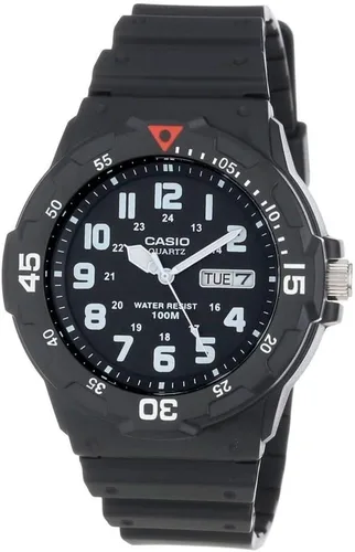 Miniatura 5 de Casio MRW200H Series Unisex Analog Watch 100M WR Stainless Steel Case Resin Band 2 Hand Analog (HR, Min, SEC) Date Display Screw Down