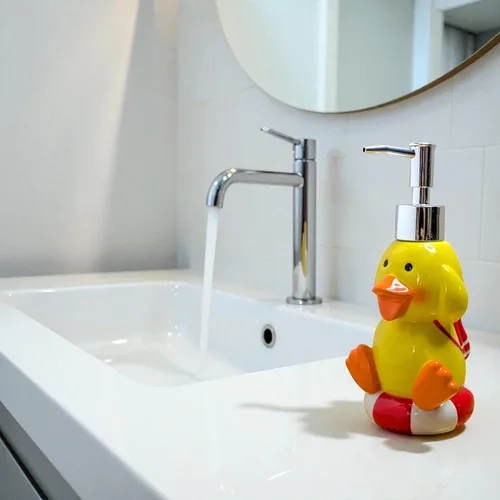 Miniatura 7 de Dispensador de Jabón con Forma de Pato Lindo para Fregadero de Cocina - Dispensador de Jabón para Niños para Decoración Linda de Baño - Regalo Ideal