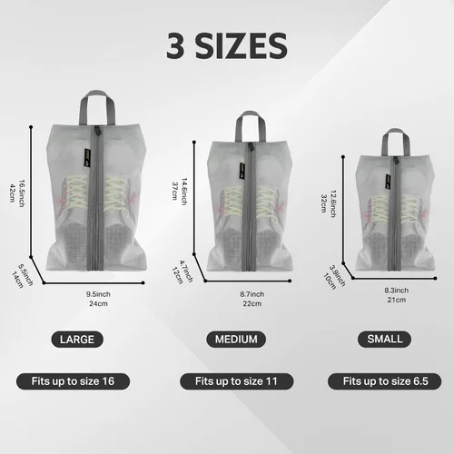 Miniatura 2 de Luvsusu Bolsas de zapatos esenciales de viaje, resistentes al agua, para hombres y mujeres, organizador portátil de almacenamiento de zapatos