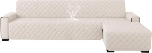 Miniatura 24 de XINEAGE Fundas 100% impermeables para sofá modular en forma de L, reversible, lavable, con botones de chaise plum flower, protector de muebles