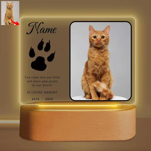Miniatura 8 de Lámpara Nocturna Personalizada de Recuerdo para Mascotas, Lámpara de Noche de Simpatía, Lámpara de Acrílico Personalizada con Foto, Placa de Foto