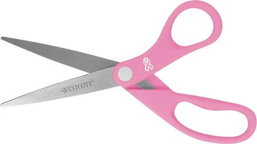 Miniatura 3 de Westcott 15387 Tijeras de acero inoxidable de 8 pulgadas con cinta rosa para oficina y hogar