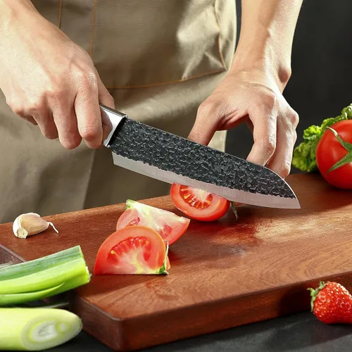 Miniatura 4 de 3 piezas de cuchillo de chef, juego de cuchillos de chef Little Cook, incluye cuchillo de chef de 7 pulgadas, cuchillo de carnicero de 7 pulgadas
