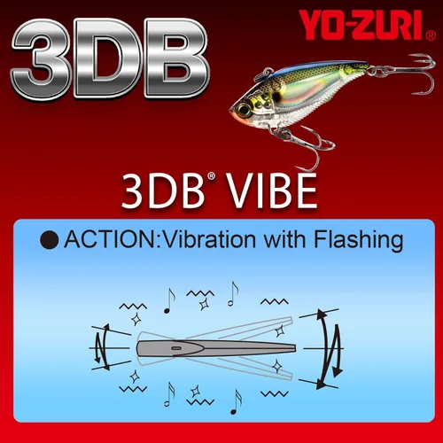 Miniatura 4 de Yo-Zuri 3DB Vibe Sinking Señuelo, prisma dorado negro, 2-1/2 pulgadas
