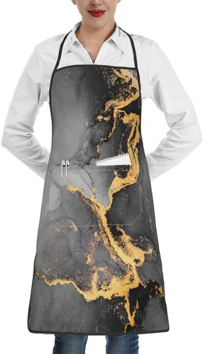 Miniatura 8 de Delantal de Cocina de Chef TNOKKU con Bolsillos para Cocinar, Asar, Barbacoa, Pintura para Mujeres y Hombres