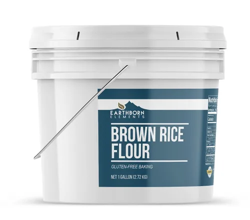 Miniatura 7 de Earthborn Elements Paquete de harina de arroz integral y almidón de tapioca (cubos de 1 galón), molido fino, ingredientes versátiles, hornear