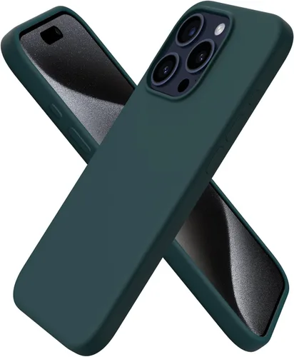 Miniatura 8 de ORNARTO Funda compatible con iPhone 15 Pro de 6.1 pulgadas, silicona líquida de 3 capas cubierta completa de goma de gel suave, funda protectora