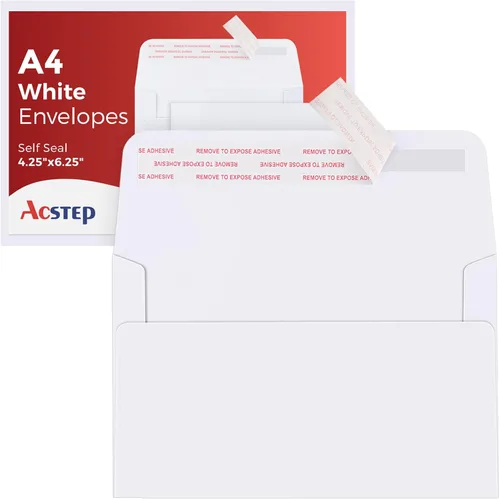Miniatura 11 de ACSTEP Paquete de 100 sobres A4 de 4-1/4 x 6-1/4 pulgadas, autoadhesivos, papel kraft marrón de 4 x 6 pulgadas, para bodas, invitaciones, fotos