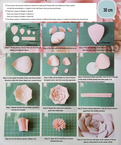 Miniatura 4 de Decoración de flores de papel gigantes para boda, fiesta, telón de fondo de flores, flores hechas a mano para guardería, decoración de pared de Crema