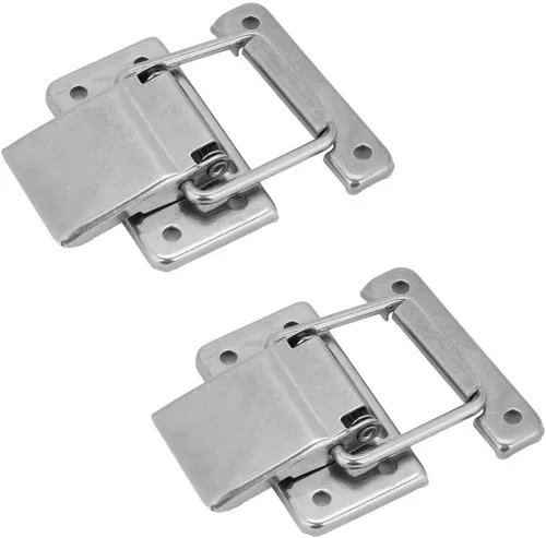 Miniatura 7 de Hilitand 2 unids Hardware Caja de gabinete de acero inoxidable Cerradura Cerradura de resorte cargado cerrojo de palanca