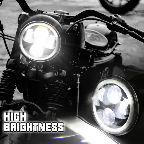 Miniatura 3 de SUNPIE Faro delantero de motocicleta 5-3/4 5.75 RGBW con halo DRL LED impermeable para Sportster Roadster 883 1200 Forty Softail Deuce Dyna Wide