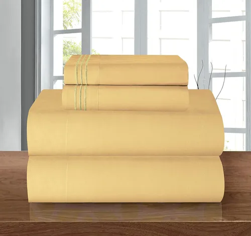 Miniatura 110 de Elegant Comfort - Juego de sábanas de 4 piezas de microfibra, 1500 hilos, sin arrugas, sábana bajera elástica, esquinas tipo bolsillos profundos