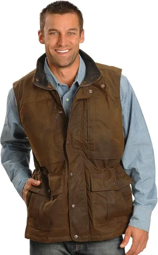 Miniatura 5 de Outback Trading Company 2049 Deer Hunter - Chaleco impermeable transpirable de algodón de piel de aceite, color bronce