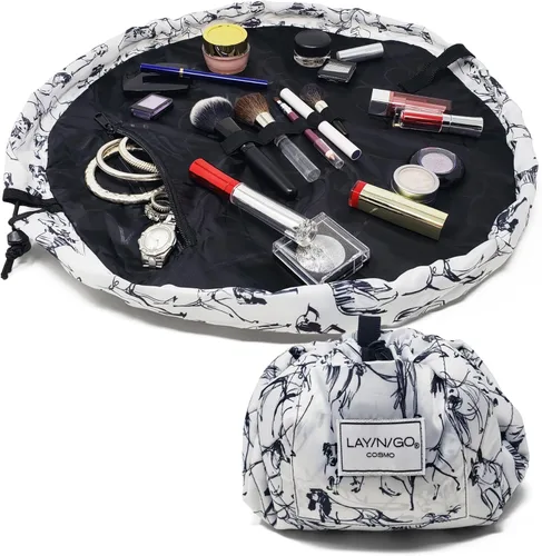 Miniatura 29 de Lay-n-Go Cosmo Layflat - Organizador de cosméticos y maquillaje con cordón y bolsillo con cremallera, bucles para cepillos y más, se ajusta