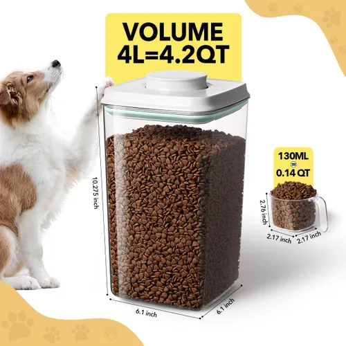 Miniatura 6 de Ankou Contenedor de almacenamiento de comida para perros con cuchara de 4.4 fl oz – Contenedor hermético de comida para perros de 4 l/4.2 cuartos