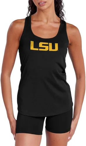 Miniatura 384 de Camiseta deportiva sin mangas oficial de NCAA Collegiate para mujer, con espalda cruzada, colección con logotipo primario