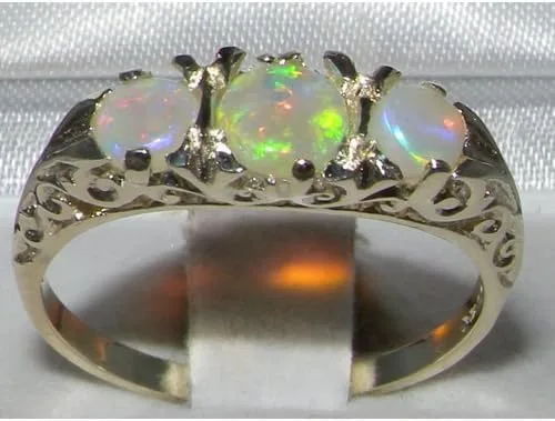 Miniatura 2 de Anillo de plata de ley 925 con ópalo auténtico para mujer
