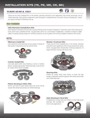 Miniatura 3 de Kit de reacondicionamiento y revisión maestra USA Standard Gear para diferencial Ford 8.8 pulgadas de 2009 y posteriores