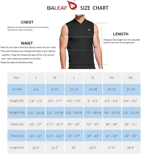 Miniatura 7 de BALEAF Men's Sleeveless Cycling Jersey Road Bike Shirt Bicycle Biking Tank Tops Full Zip Pockets SPF UPF50+