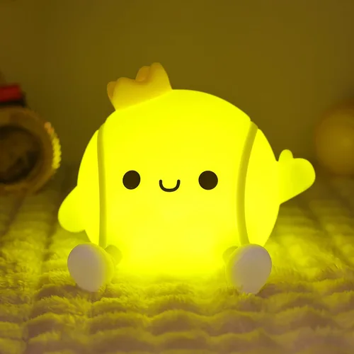 CoolGift Mart Regalos de Tenis, Linda Luz Nocturna de Silicona con Pelota de Tenis, Control Táctil y Temporizador, Adecuada para Lactancia Lectura