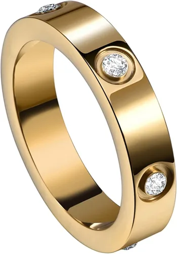 Anillos de amor de la amistad chapados en oro de 18 quilates con circonita cúbica de acero inoxidable, anillos de promesa de boda, anillos de amor
