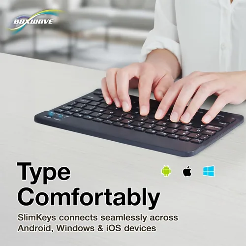 Miniatura 3 de BoxWave Teclado compatible con Amazon Fire HD 8 (10ª generación 2020), teclado Bluetooth SlimKeys, teclado portátil con comandos integrados