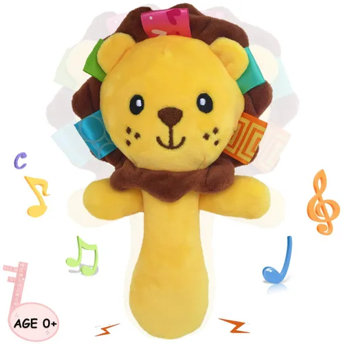 Sonajeros suaves para bebés, juguetes de peluche de animales de peluche para niños pequeños, niñas, niños, desarrollo infantil, juguetes de león