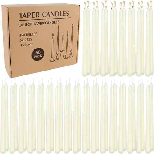 Miniatura 18 de WPONSZU Juego de velas cónicas en espiral negras de 10 pulgadas, paquete de 12 velas sin perfume sin goteo para Halloween, cena, fiesta, cumpleaños