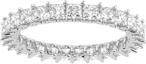 Miniatura 2 de Anillo de boda de princesa de moissanita de 14 quilates, tono oro blanco, rosa, amarillo, anillo de boda de eternidad completa, 2.00 quilates, corte