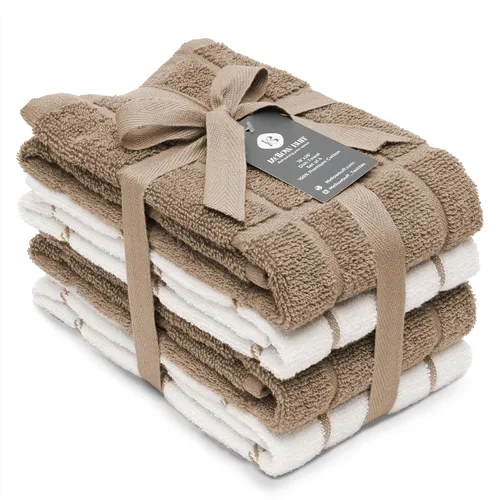 Toallas de cocina 100% algodón de terry Mellow Buff, paquete de 4, 16 x 26 pulgadas, toallas de cocina súper suaves y absorbentes, perfectas para