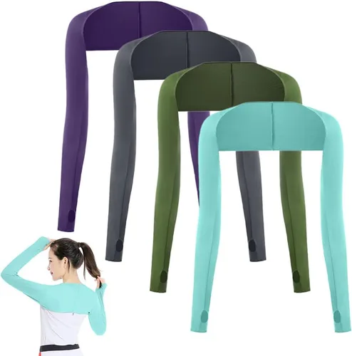 Miniatura 21 de 4 fundas de chal de enfriamiento con agujeros para los dedos, chal de enfriamiento para mujer, fundas de brazo anti UV, transpirables y cómodas