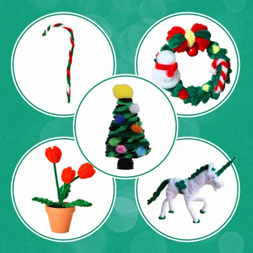 Miniatura 5 de 120 tallos de felpilla de color verde oscuro, tallos de chenilla, limpiadores de tuberías largos para manualidades, limpiadores de tuberías