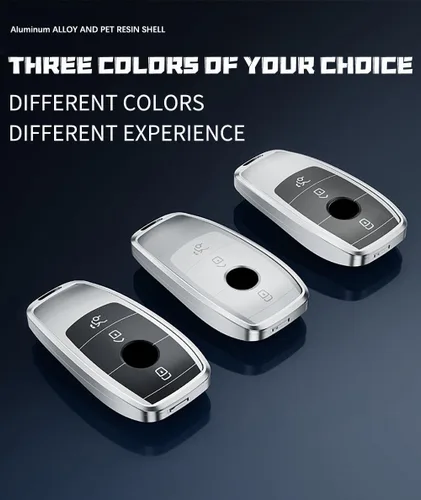 Miniatura 2 de ontto Funda inteligente para llave de automóvil, marco de metal y carcasa de resina para llave de automóvil para Mercedes-Benz Clase A Clase C Clase
