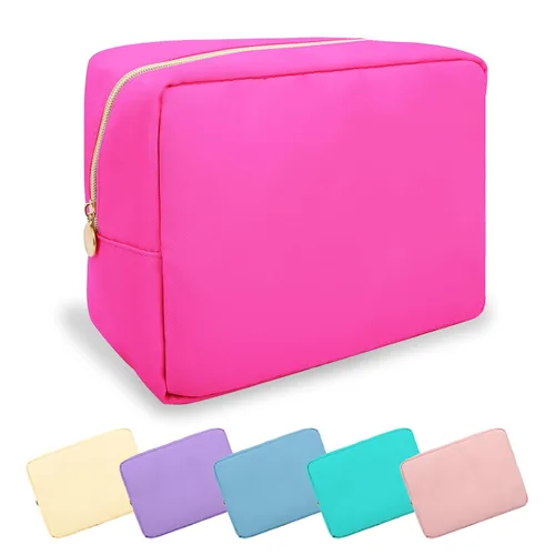 Miniatura 13 de Estuche pequeño para lápices y maquillaje para bolso, lindo estuche de lápices, bolsa de pinceles de maquillaje de nylon con cremallera, estuche
