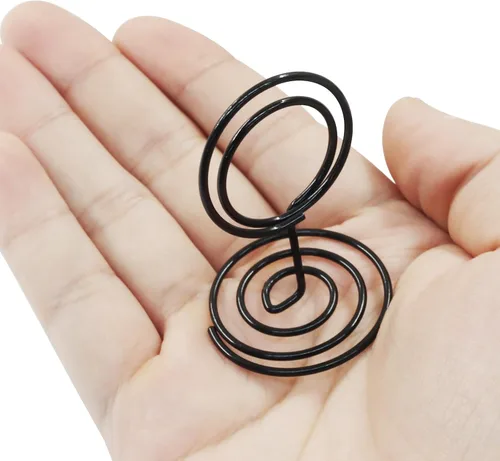 Miniatura 4 de 12 soportes para números de mesa, soporte de tarjeta de lugar negro de 2 pulgadas, soporte de metal para mesa de recepción de boda, soporte