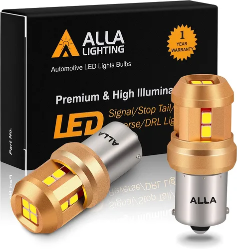 Alla Lighting Bombillas LED miniatura Ba15S Base 7506 1156 de 12 V, blanco xenón 6000 K, señal súper brillante, marcha atrás de respaldo, freno,